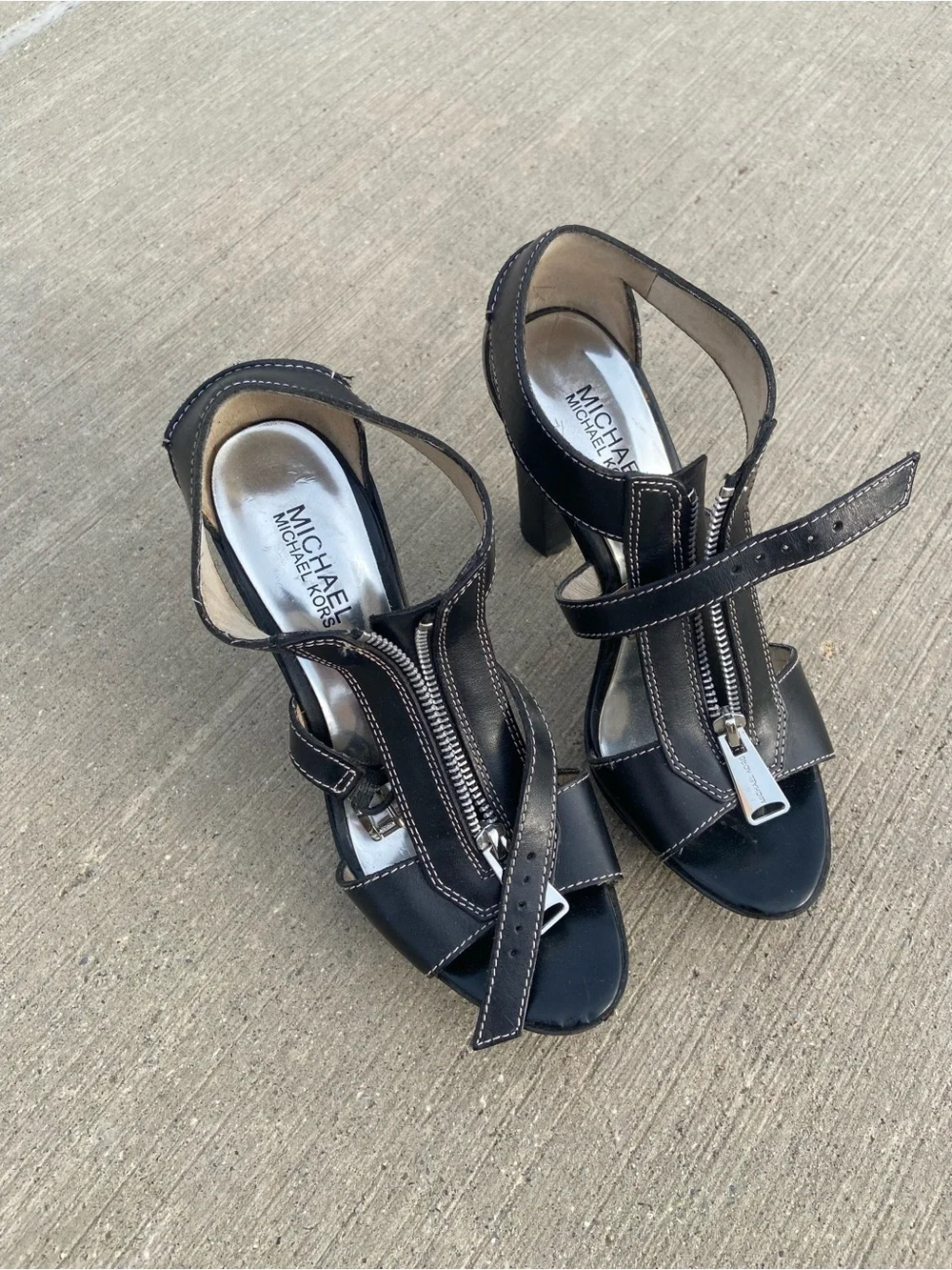 Michael Kors - Women's Black Zip Front High Heel